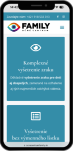 Intuitive User Experience Očné centrum Family