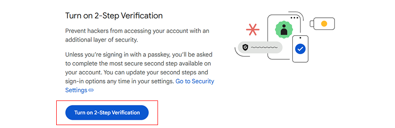 Setting up two-factor authentication - step 3